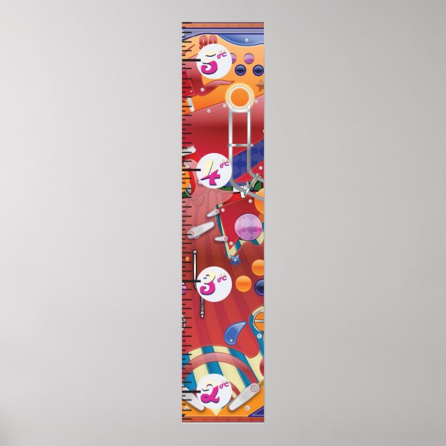 Poster Graphique de croissance de machine de flipper. (Devant)