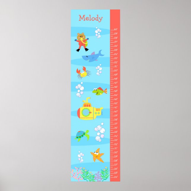 Poster Graphique de croissance des enfants - En mer (Devant)
