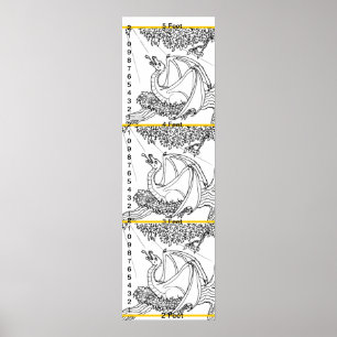 Poster Graphique de croissance - Dragon dans les arbres