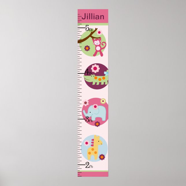 Poster Graphique de croissance Lollipop-Jungle/Animaux pe (Devant)