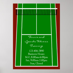 Poster Graphique de disposition du court de tennis