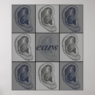 Poster Graphique de huit oreilles
