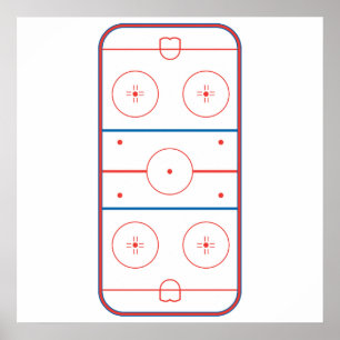 Poster graphique de la patinoire de hockey
