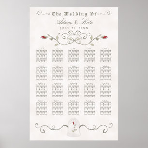 Poster GRAPHIQUE DE SIÈGE 151-200   Élégant Mariage rouge