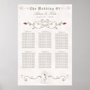 Poster GRAPHIQUE DE SIÈGE 31 - 60   Élégant Mariage rouge