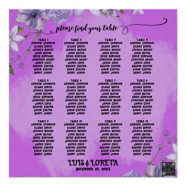 Poster Graphique de siège Mariage de l'écriture (Devant)