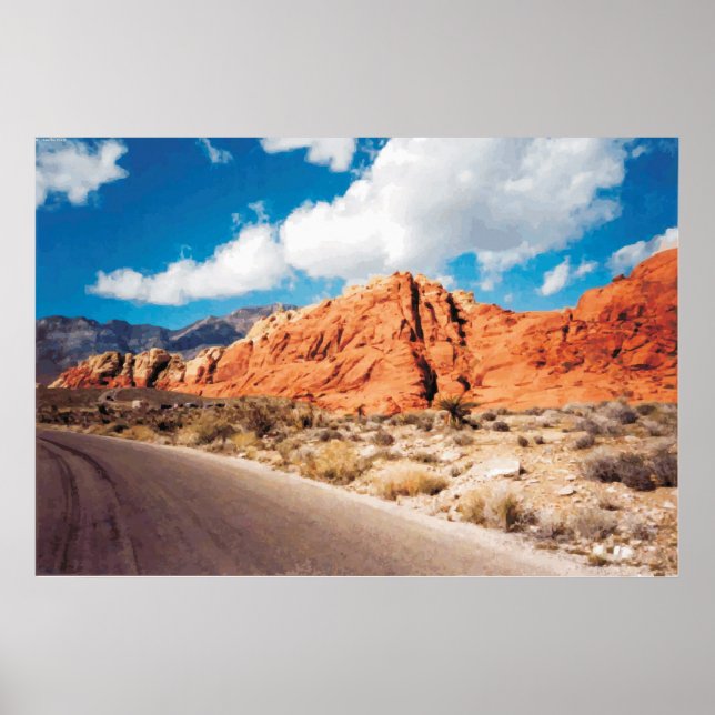 Poster graphique du canyon Red Rock Nevada (Devant)