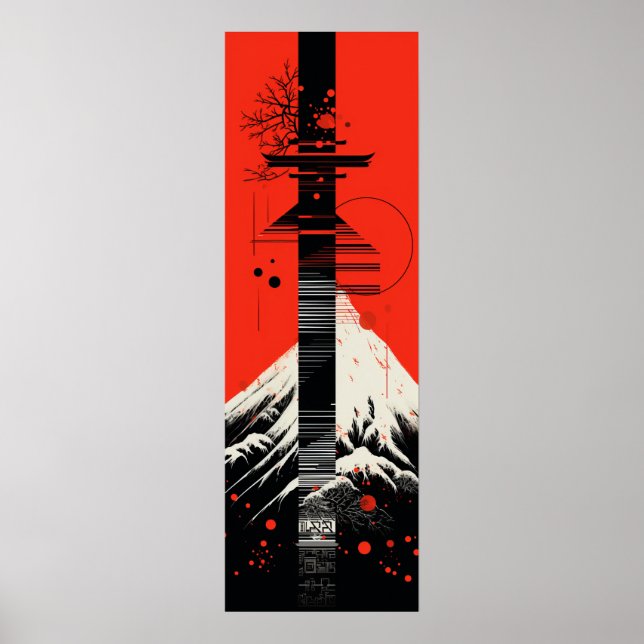 Poster graphique en lettres japonaises (Devant)