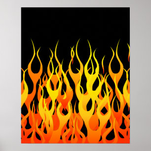 Poster Graphique Flames Hot Racing