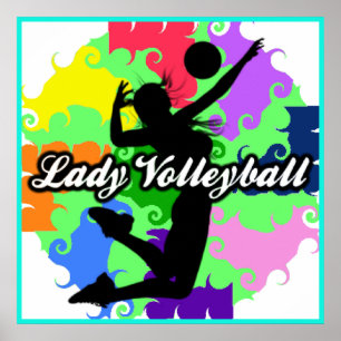 Poster graphique Lady Volleyball