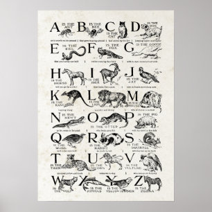Poster Graphique Retro Inspiré Alphabet Nursery Graphique