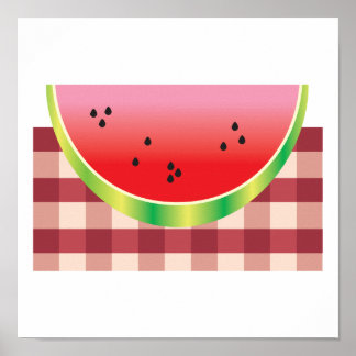 Poster graphique vectorielle de pastèque pique-nique