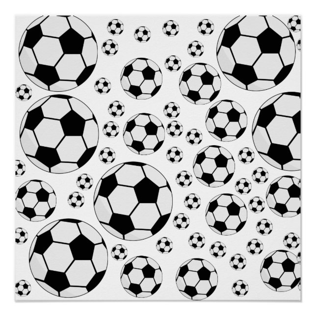 Poster Graphisme de ballon de football classique Fan de s (Devant)