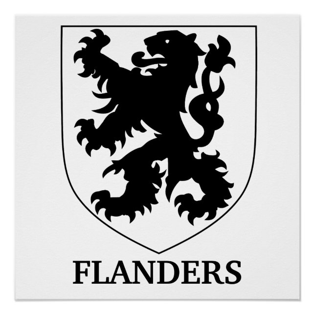 Poster Graphisme du Lion des Flandres Art (Devant)