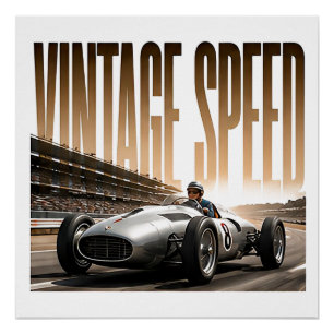 Poster Graphisme éditorial de course de luxe vintage