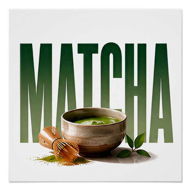 Poster Graphisme éditorial de luxe sur le thé matcha  (Devant)