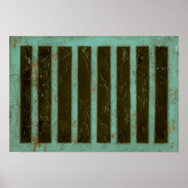 Poster Grate d'air turquoise contemporaine (Devant)
