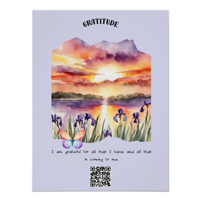 Poster Gratitude Affirmation positive (Devant)