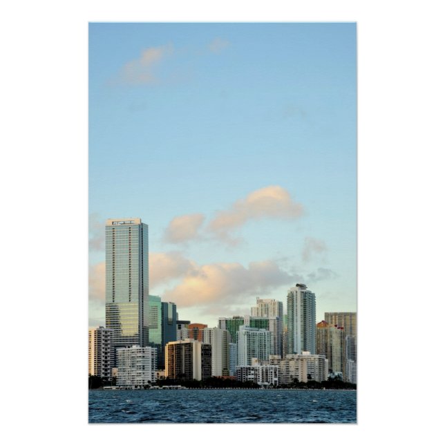 Poster gratte-ciel de Miami contre ciel dégagé (Devant)