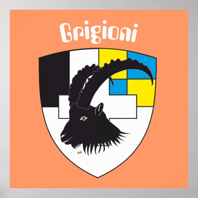 Poster Graubünden Grigioni Grischun (Devant)