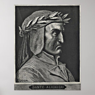 Poster Gravure à l'eau-forte de portrait de Dante