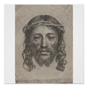 Poster Gravure du visage du Christ de Claude Mellan en 16