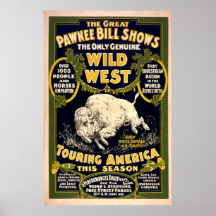 Poster Great Pawnee Bill1903 - Vintage Wild West