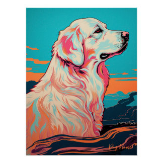 Poster Great Pyrenees Dog 001 - Bruno Pokopen
