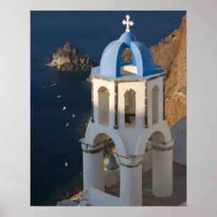 Poster Grèce et île grecque de Santorini ville d'Oia 2