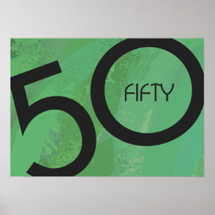Poster Green 50 Decade Birthday