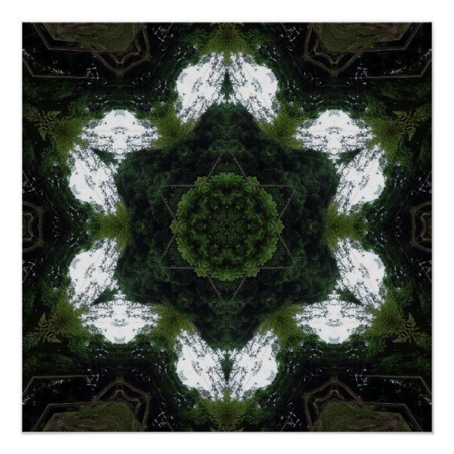 POSTER GREEN ABSTRACT DRAWING. SAMER BRASIL 1 (Devant)