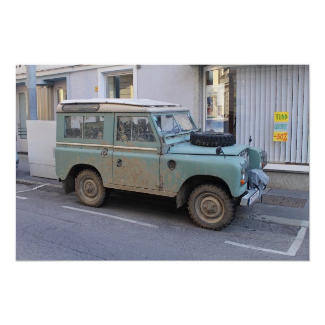 Poster Green Land Rover (Devant)