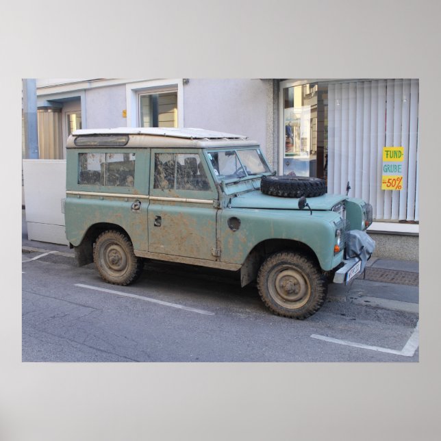 Poster Green Land Rover (Devant)