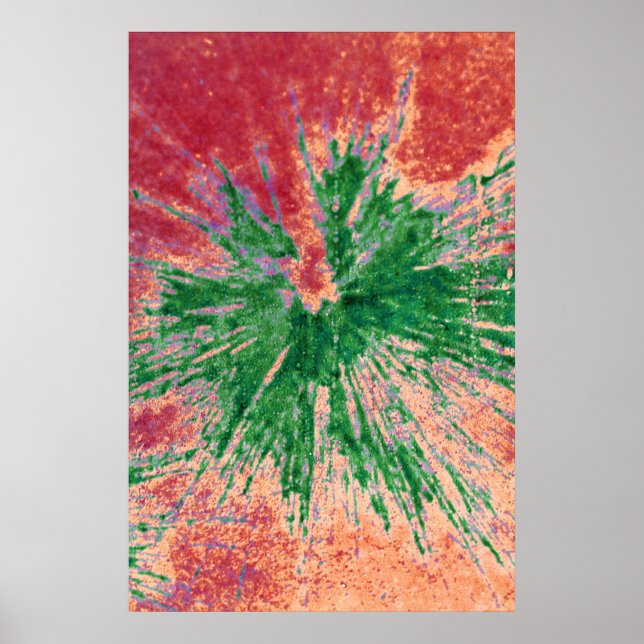 Poster Green on Red and Orange Paintball (Devant)