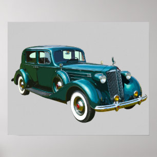Poster Green Packard Luxury Car