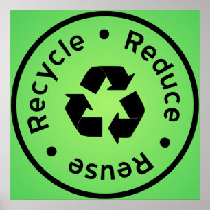 Poster Green Reduce, Reuse, Recycle