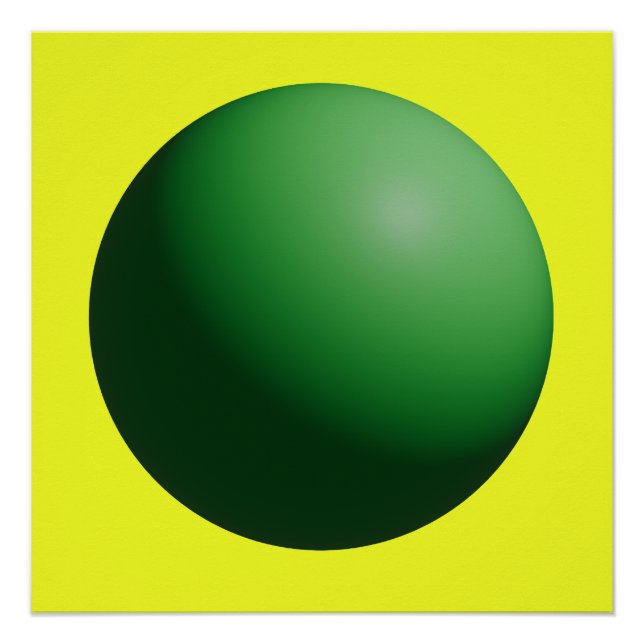 Poster Green Sphere on Yellow  (Devant)
