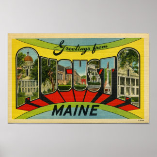 Poster Greetings from Augusta, Maine Giant Postcard