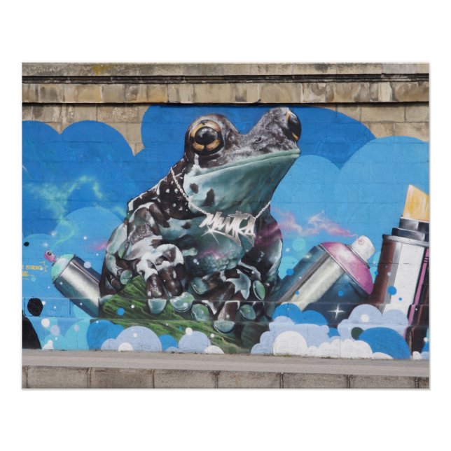 Poster Grenouille cool entre les boîtes de Spray (Devant)