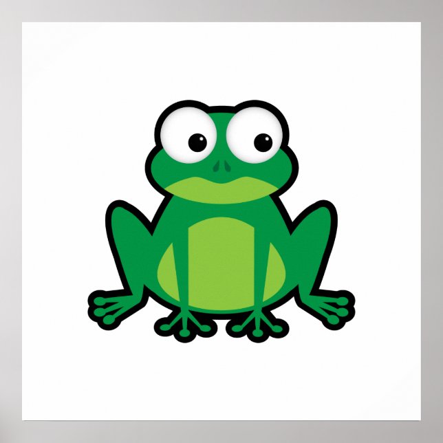 Poster Grenouille de dessin animé mignonne (Devant)