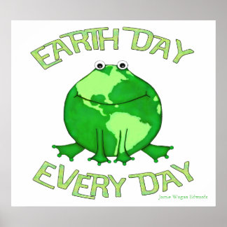 Poster Grenouille De l'environnement jour des terres