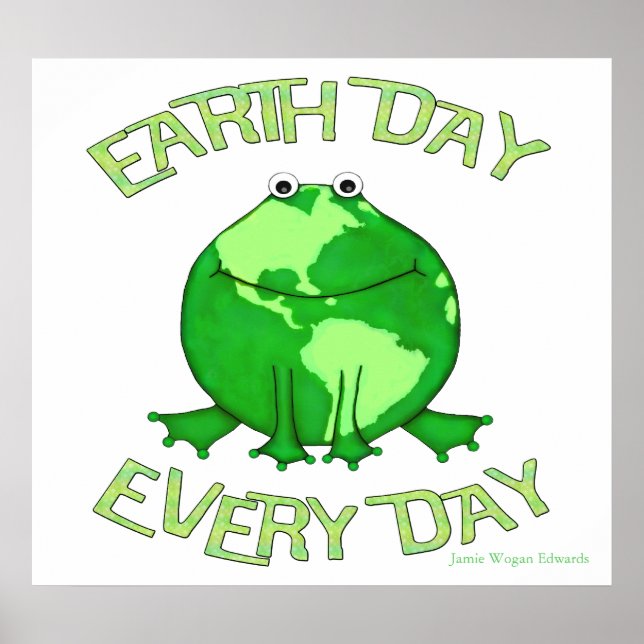 Poster Grenouille De l'environnement jour des terres (Devant)
