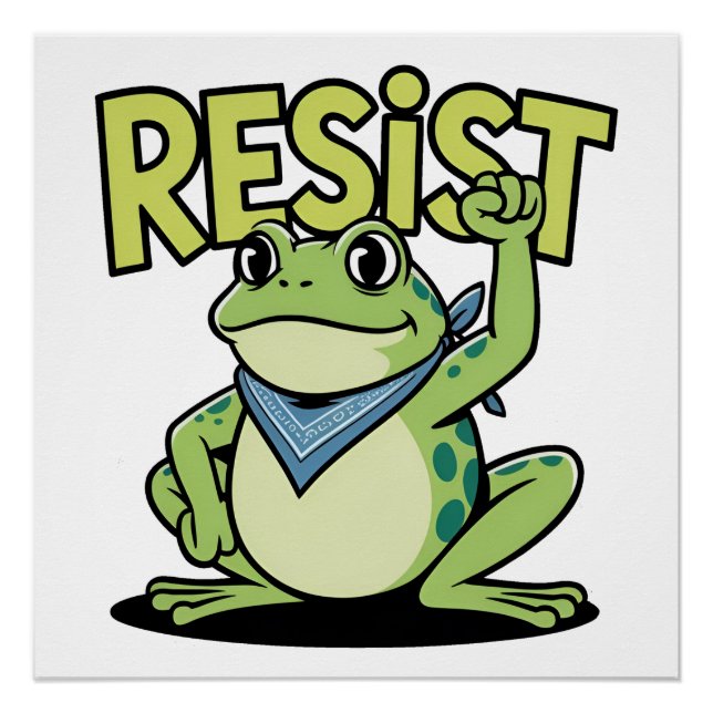 Poster Grenouille Résistante Activisme Mignon Dessin Anim (Devant)