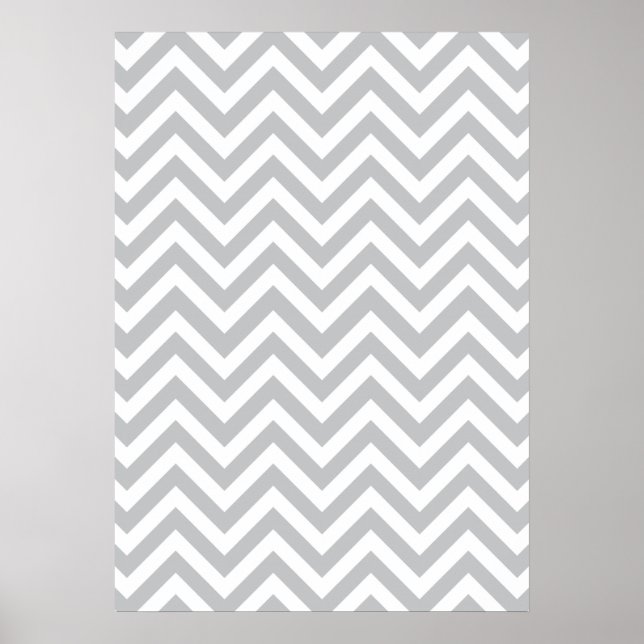 Poster Grey & White Zig Zags (Devant)