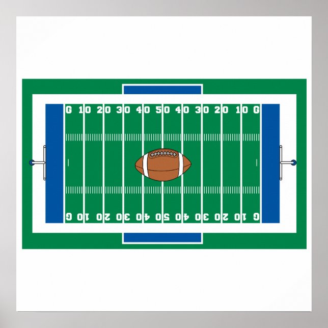 Poster grid iron football field graphic (Devant)