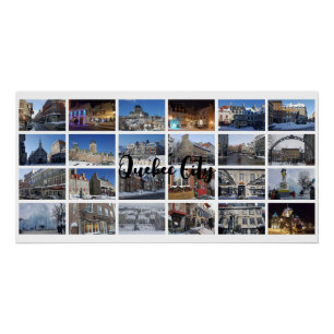 Poster Grille de collage photo personnalisé de voyage 24