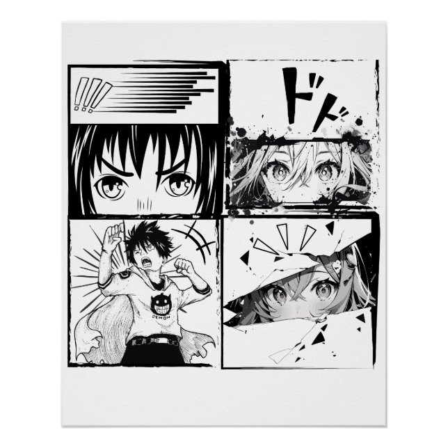 Poster Grilles d'actions Retro Anime (Devant)