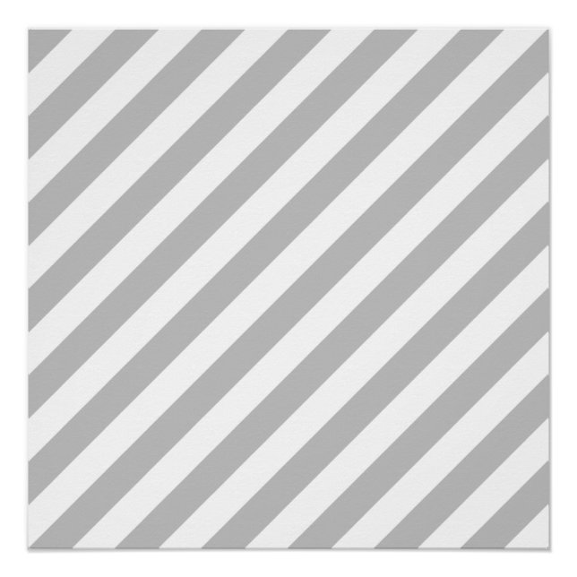 Poster Gris et blanc Motif diagonale (Devant)