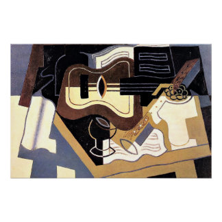 Poster Gris - Guitare et Clarinet, art,