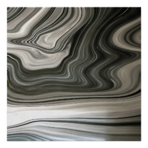Poster Gris Monotone Artistique Acrylique Pour Abstrait
